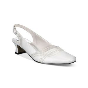EASY STREET ALIVE AT 5 Womens Silver Stunning Square Toe Slingback 9 M
